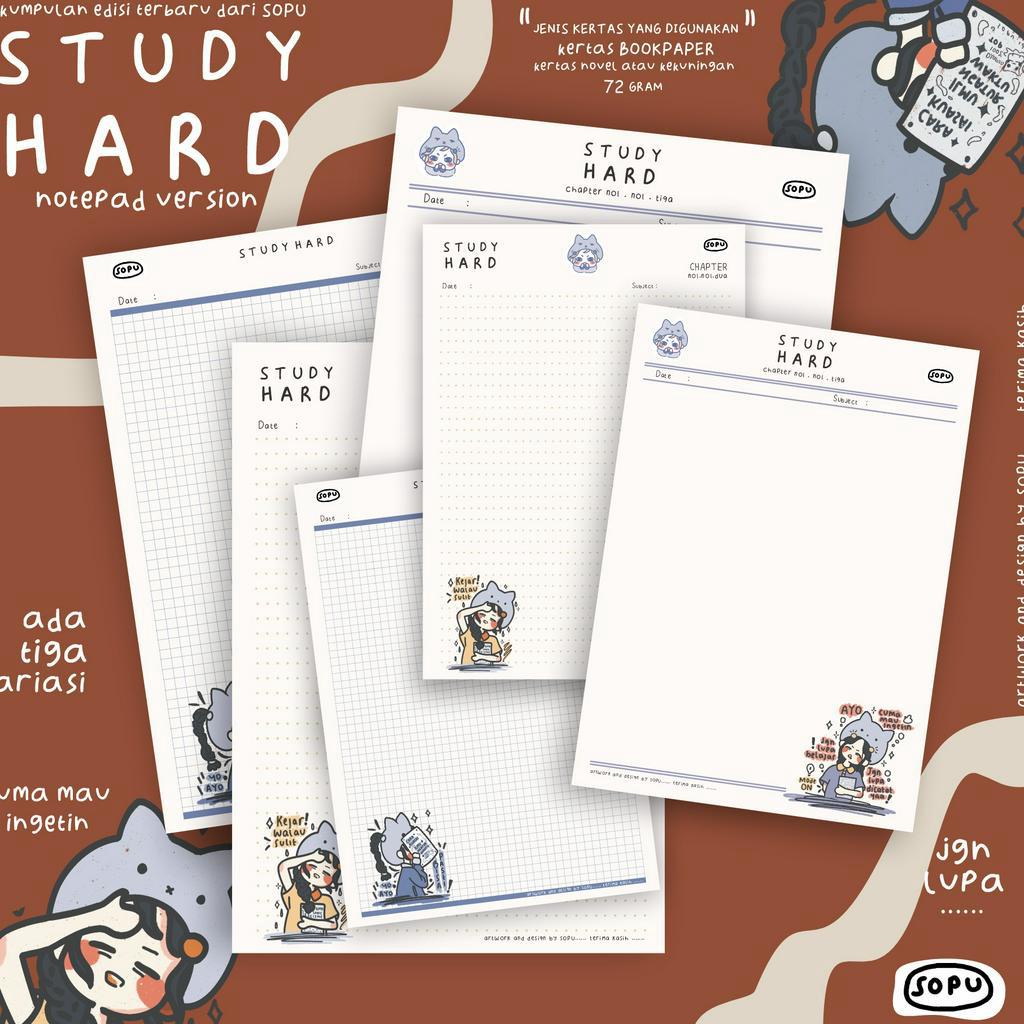 

Kirim Tercepat EDISI STUDY HARD KERTAS NOTEPAD TANPA LEM UKURAN B5 DAN A5 BOOKPAPER