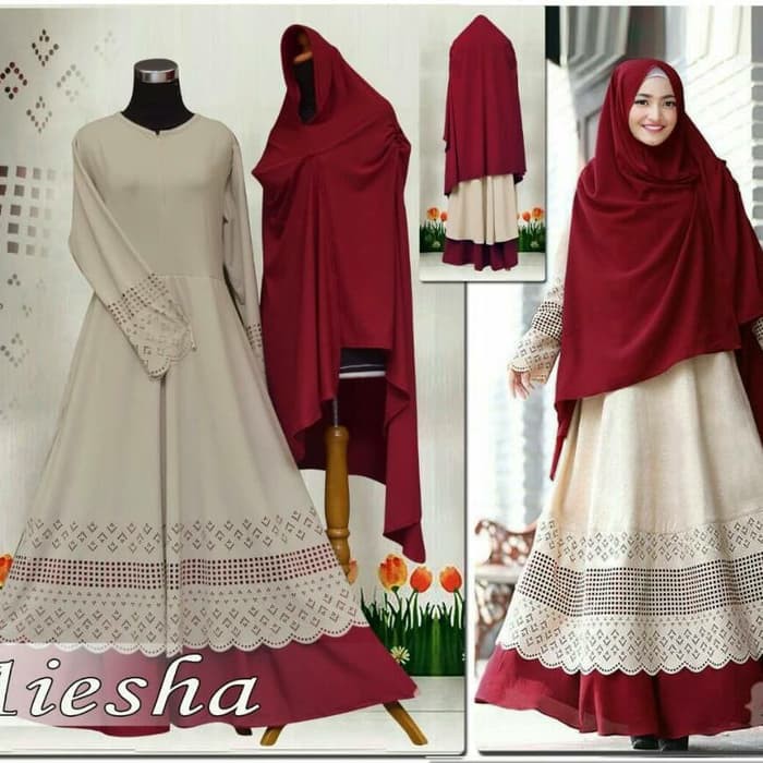 Gamis Maxmara Aiesha Maroon Syar'I - Maroon Promo