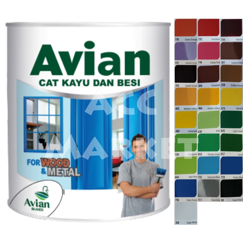 Avian Cat Kayu Besi 100cc Gloss Mengkilap Logam