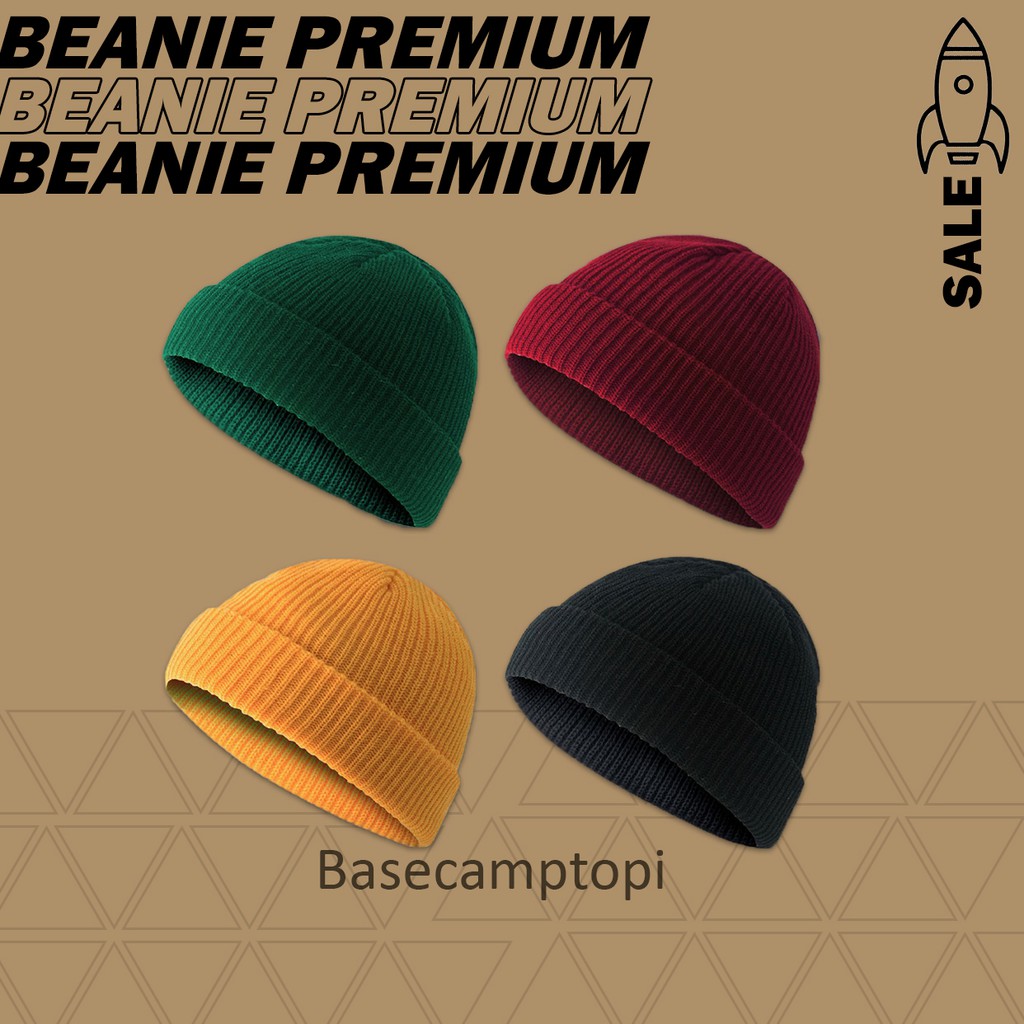 Kupluk Short Beanie Hat Tebal Polos Pria dan Wanita Premium Standar Distro