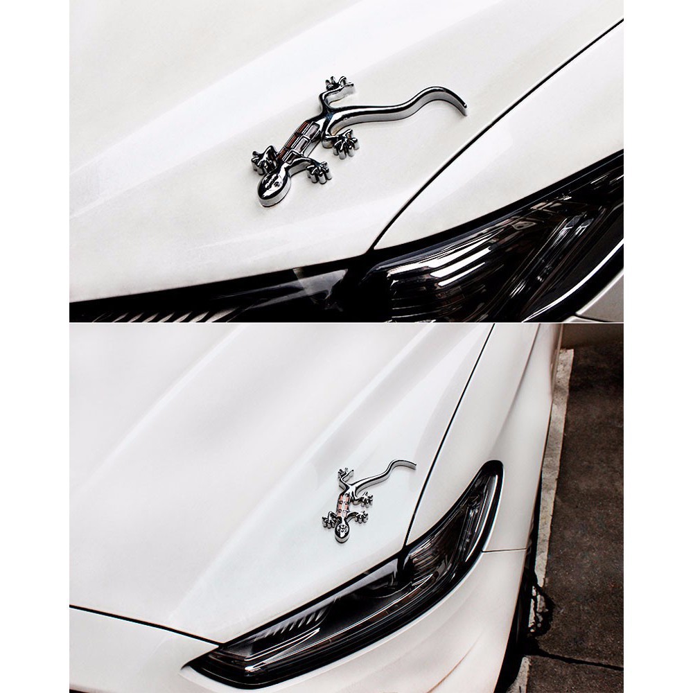 1 pc Universal Yang Baru Surya Gecko King Peringatan Cahaya Lampu LED Stiker Mobil 3D Stiker Tinggi