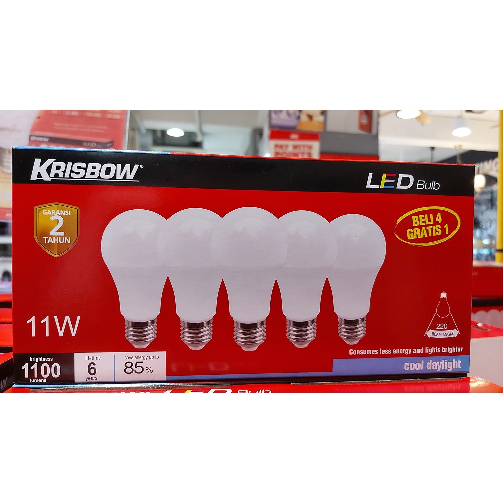 BUY 4 GET 1/ LAMPU BOHLAM LED 11W/ COOL DAYLIGHT/ WARM WHITE