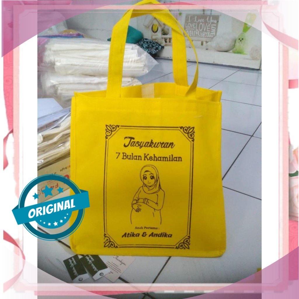 

Tas Belanja [dus 20/22/26 ] TAS yakuran kehamilan SPUNBON SABLON 1 SISI 1 WARNA Promosi Toko Laundry Logo Perusahaan Toko Blacu