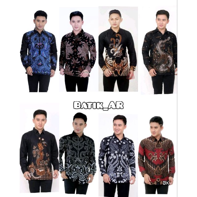 batik pria lengan panjang kemeja batik terlaris termurah ukuran  M L XL XXL