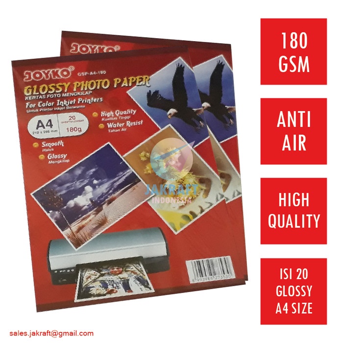 

Senikertas- Kertas Foto A4 Tebal Joyko 180 Gr Gsm Gram Coral Glossy Photo Paper -Kertas-Seni.