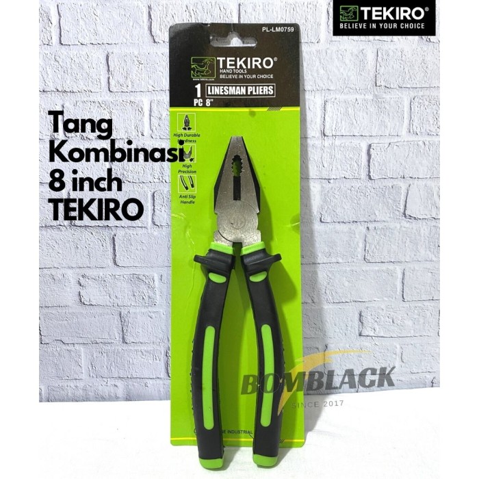 TEKIRO Tang Kombinasi 8 inch 8 inci 8 inchi Jepit Linemans Pliers