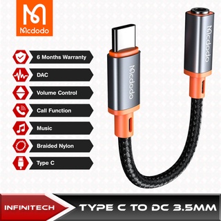 Mcdodo Kabel Converter HiFi DAC Audio USB Type C To Jack Aux DC 3.5mm