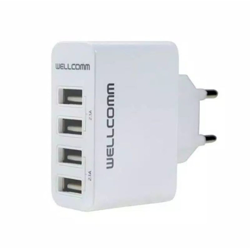 Charger Hp  4 PORT USB4.2A WELLCOMM Cocok Buat Semua Type Hp