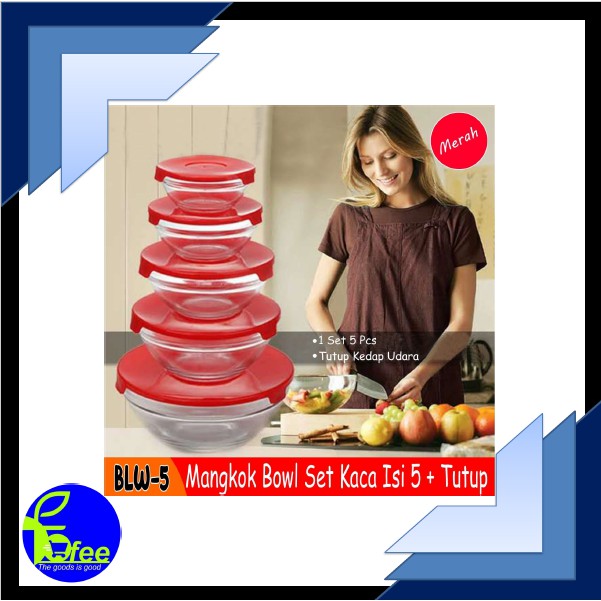 [IMPORT] - Bowl Set MANGKOK KACA BERANAK / MANGKOK KACA SET ISI 5 - GLASS BOWL SET 5IN1