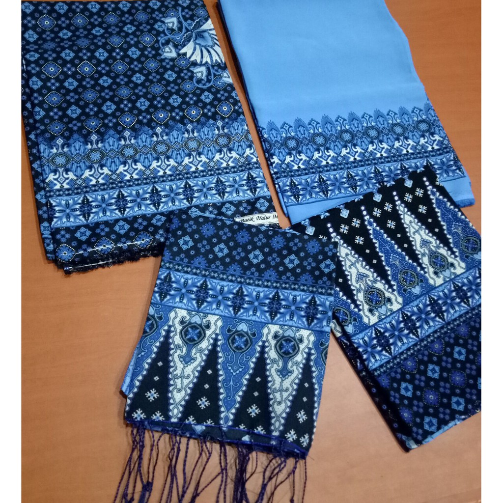 Kain Sarimbit Batik Prada Biru / Kain Batik Couple perada