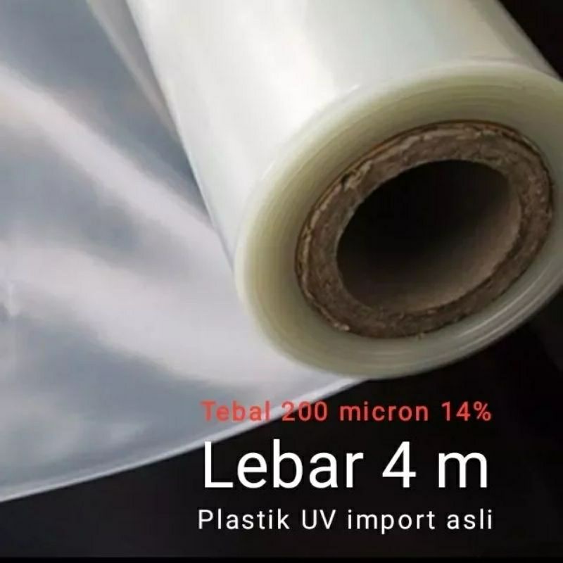 Plastik UV import Lebar 4 m, Tebal 200 micron, 14%