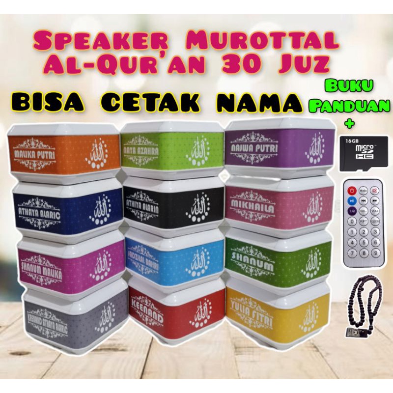 NEW [BISA CETAK NAMA] Speaker Hafal Al-Qur'an 30 Juz, MEMORI 16 GB, Bluetooth