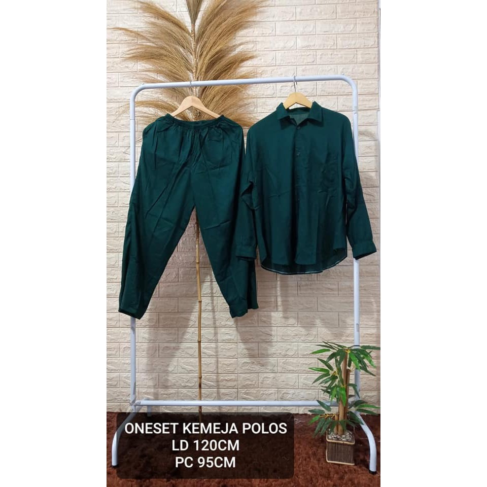 Oneset Jumbo Polos | Daily Set Lengan Panjang Rayon Premium