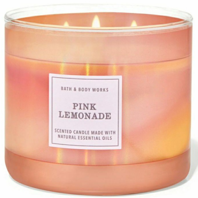 BATH &amp; BODY WORKS BBW PINK LEMONADE 3-WICK SCENTED CANDLE 411 G LILIN WANGI 3 SUMBU UKURAN BESAR PENGHARUM RUANGAN