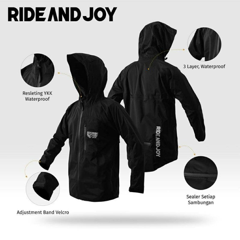 RIDE AND JOY JAKET WATERPROOF WINDBRAKER SEPEDA MTB DOWNHILL TAHAN AIR