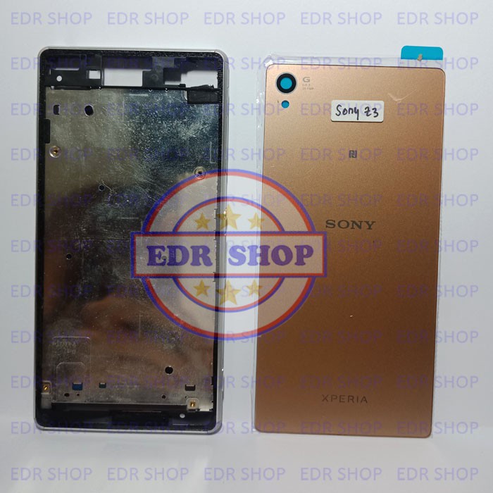 Casing Sony Xperia Z3 BIG Fullset D6603 D6653 Docomo Housing Kesing Tatakan Lcd Dudukan Mesin Gold