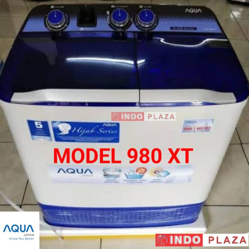 Mesin cuci 2 tabung 9 kg / 9kg AQUA QW-980xt / QW-950xt