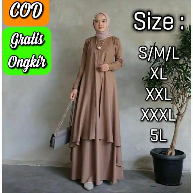 Baju gamis Muslim wanita Aluna maxi dress muslim Big Size Termurah