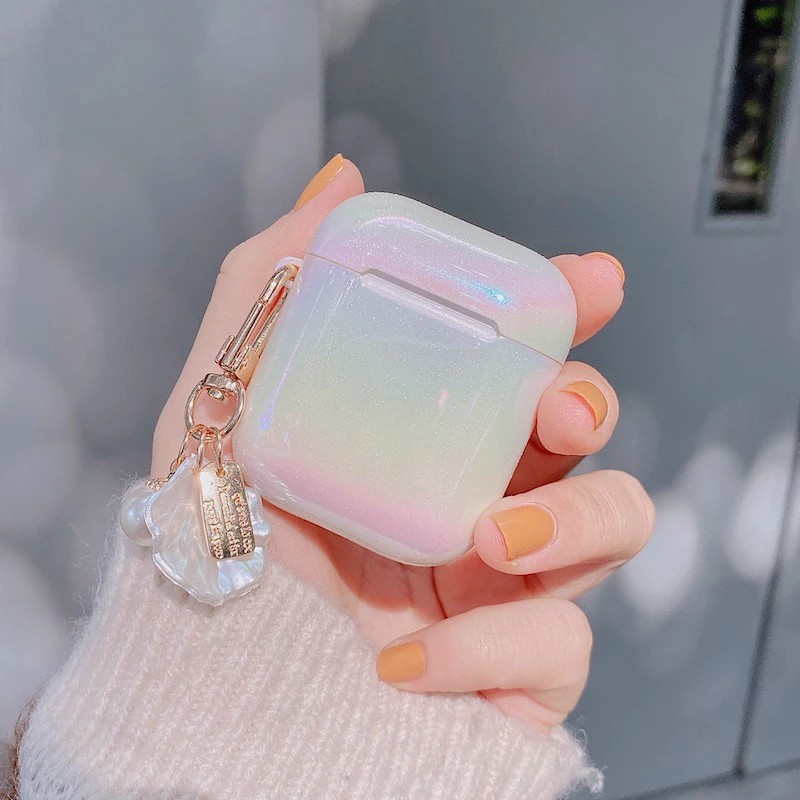 hard Case Airpods 1 / 2 Pro 3rd Dengan Gantungan Kunci + Mutiara Imitasi