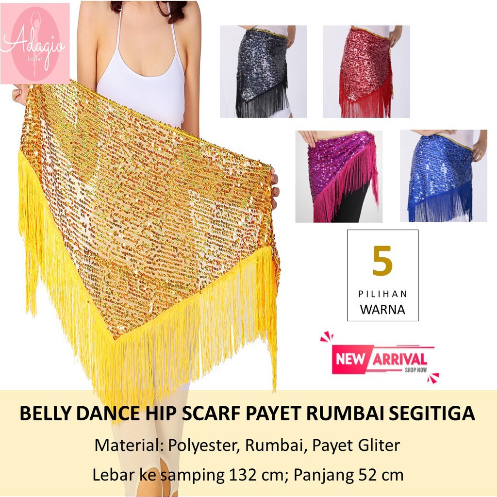 BELLY DANCE HIP SCARF SABUK SELENDANG SEGITIGA TARI PERUT INDIAN DANCE TRIBAL PAYET GLITTER RUMBAI ROK TASSEL