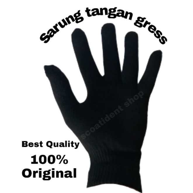 sarung tangan hitam polos gress (12 PASANG)