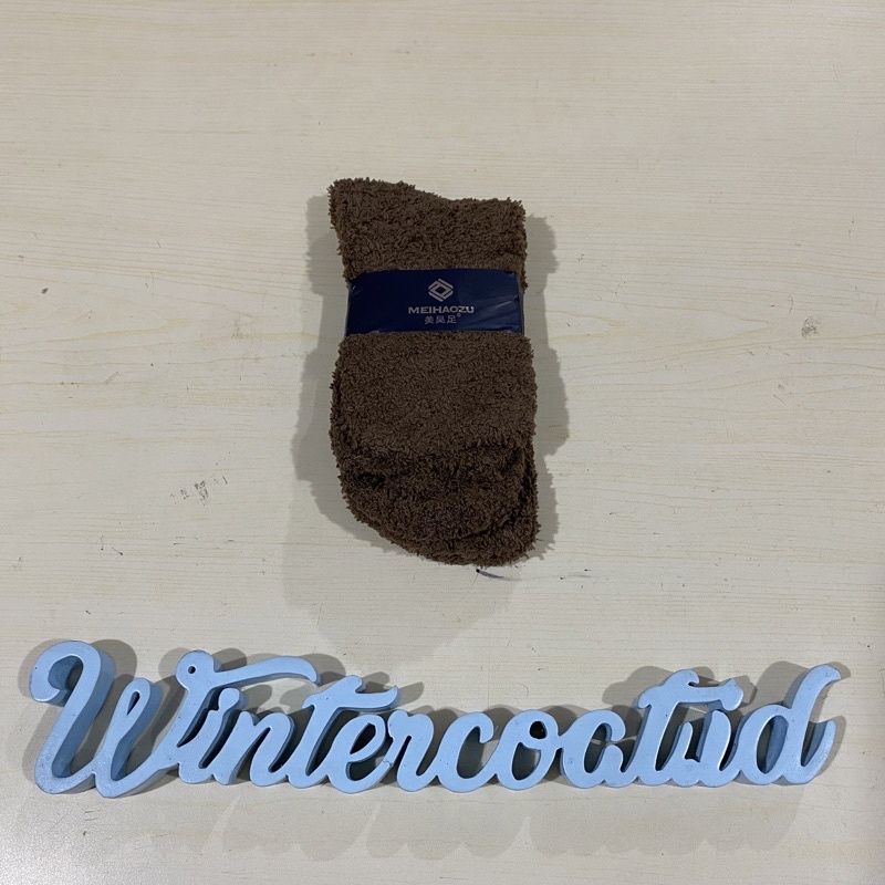 Kaos Kaki wool thermal socks unisex cowok cewek wol hangat tebal pria wanita import-6. Coklat Tua