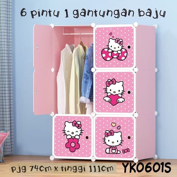 PROMO lemari pakaian anak wardrobe 6 muka 6 slot Dengan pagar plastik COD MURAH Lemari Portable 6 Pintu AWET TAHUNAN GRTAIS Gantungan Lemari Plastik Kabinet Rak Termpat Penyimpanan Rak Baju Lemari Pakaian Lemari Baju Lemari Simpel Anak Kost