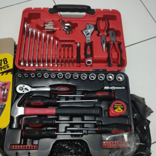 Toolkit 78 Box Set Tool Kit Original Krisbow Kotak Perkakas Mekanik With Tool Case