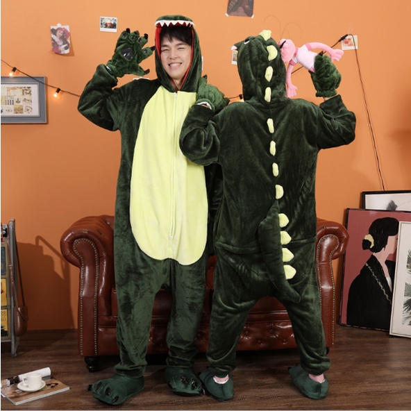 Kostum Pajamas Karakter Dinosaur Costume Cosplay Character Dewasa Onesie Unisex