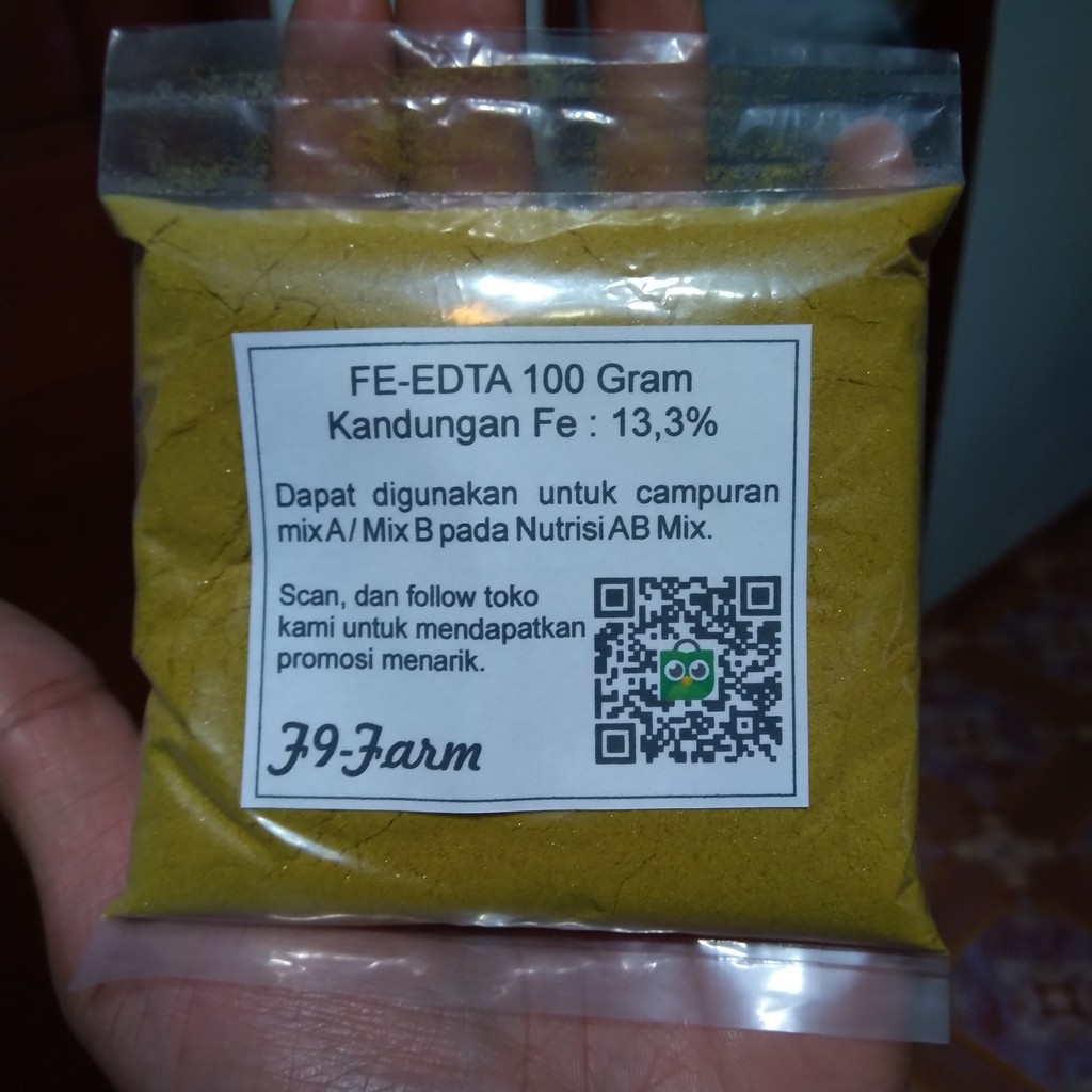 Pupuk Mikro Fe EDTA 13% 100 gram, Hidroponik