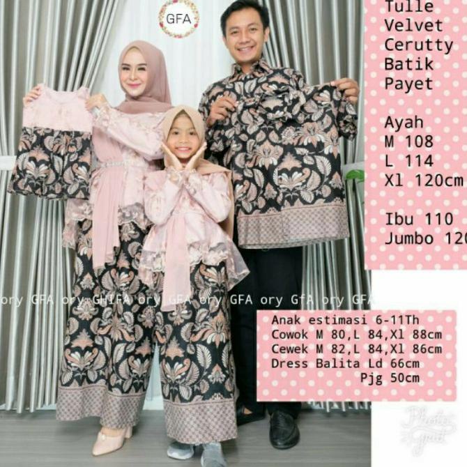 baju family batik couple kebaya prili rose gold ibu ayah anak cwo cwe