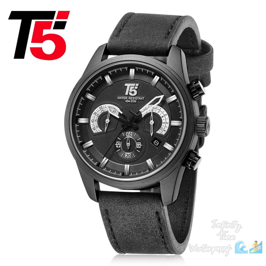 Jam Tangan Cowok T5 H3661G 3661 Chrono dan Tanggal Aktif Kualitas Original Waterproof