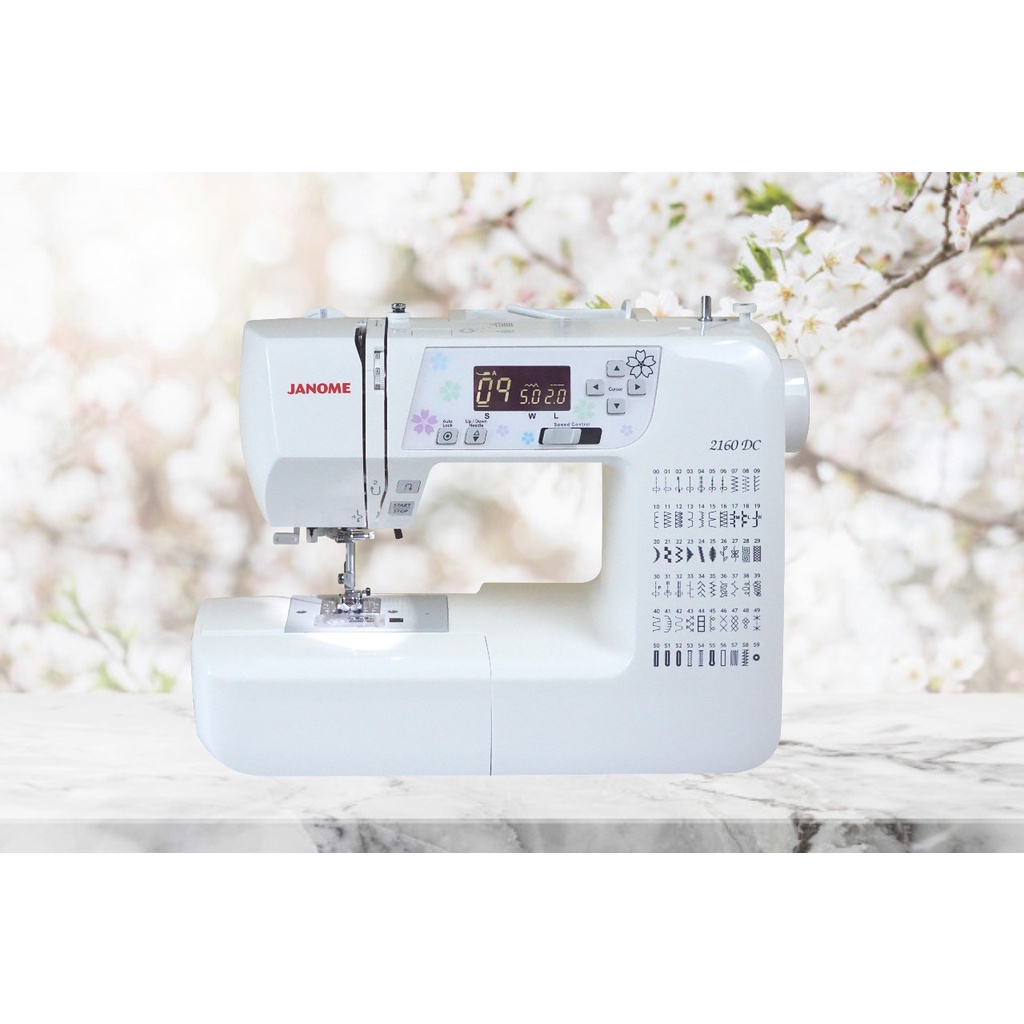 mesin jahit janome 2160dc model komputer - putih