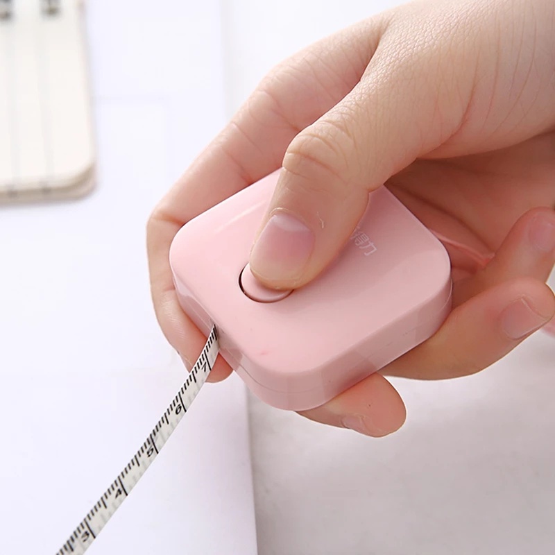 1.5M Portable Macaron Multi-color Square Tape Measure / Cute Small Soft Ruler With Lanyard / Office School Supply