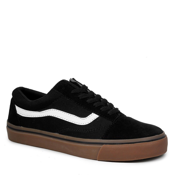 SEPATU VANS SNEAKERS MOTIF HITAM SOL GUM