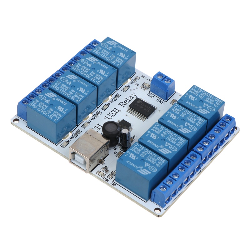 Btsg 8-Channel 12V Papan Relay USB, 8-Channel 12V Untuk DC Type-B USB Relay Board Module Controller Komputer Untuk Otomatiso