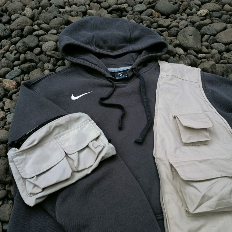 CUSTOM HOODIE REWORKED VEST AND SKELETON