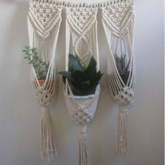 Pot Tanaman Gantung - Hiasan Dinding Macrame - Tali Macrame - Tali Pot Gantung