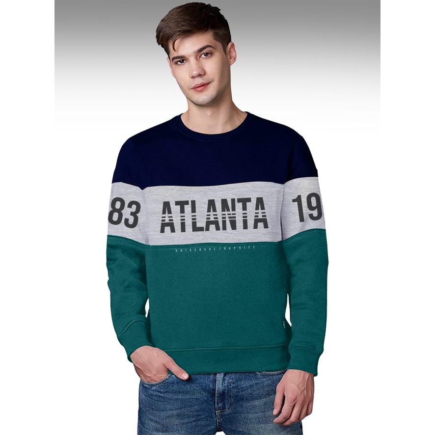 Sweater Pria/Sweter Pria/Sweter/Sweater ATLANTA Kombinasi Bahan Fleece UK L-XL