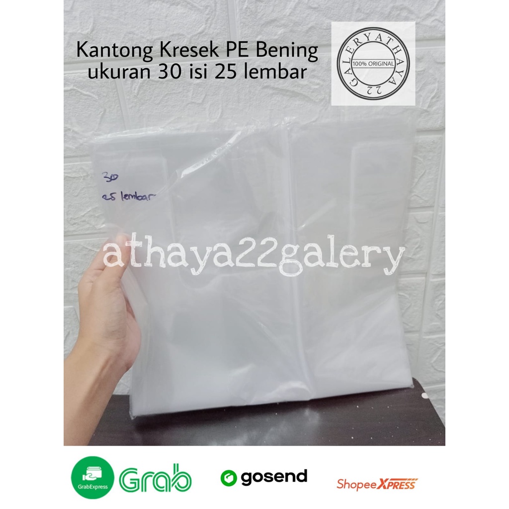 Kantong Kresek Plastik PE Bening  PARTY ukuran 30 isi 25 lembar