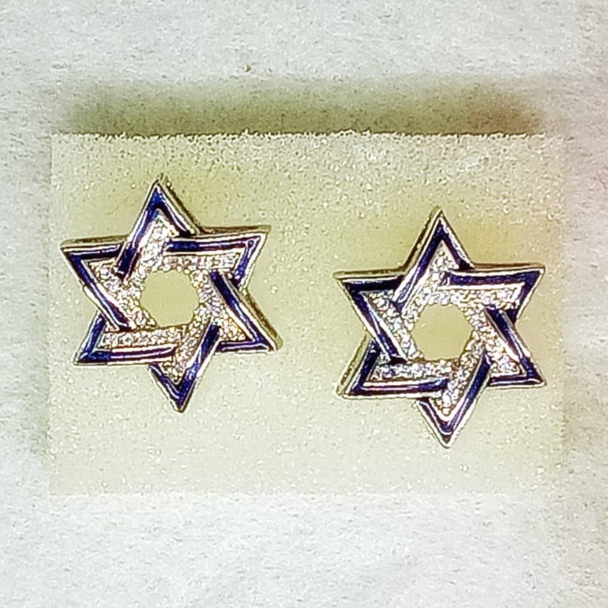 Anting Tindik Bintang Daud Perak Silver Sterling Israel Aksesoris Messianic Judaica Profetik