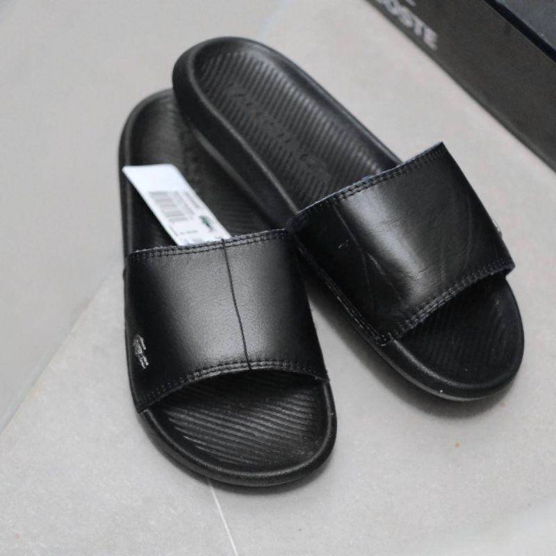 Sandal Lacoste Leather Croco Sliders