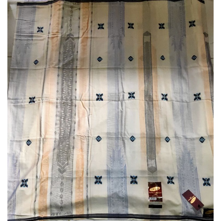 Sarung Atlas Super Premium Gold 945 Songket Kreasi Istanbul Putih Biru 01