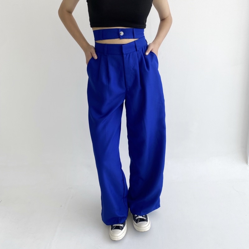 OBI PANTS - POSHA Celana Panjang Highwaist Trousers Korean Basic Long Super Highwaisted Pants