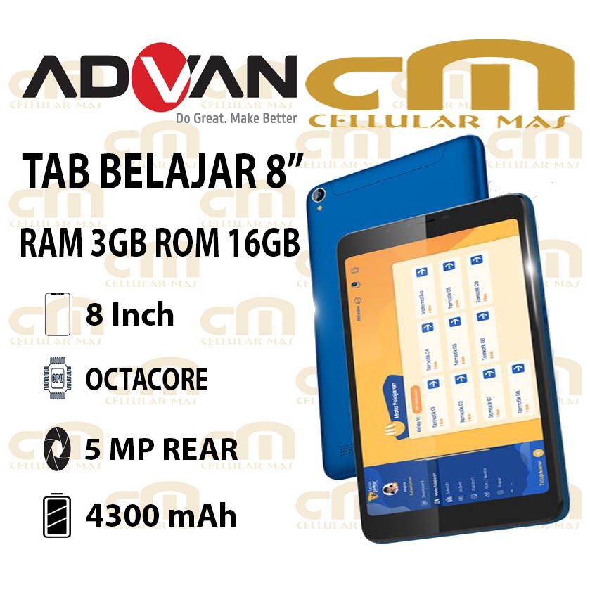 Advan Tab 8 Belajar 3/16 RAM 3GB ROM 16GB GARANSI RESMI ADVAN