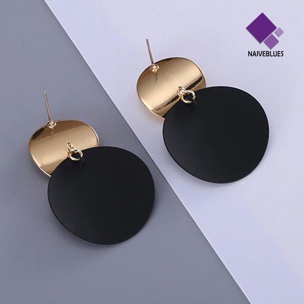 Anting Stud Matte Bentuk Disk Irregular Untuk Hadiah Ulang Tahun Wanita