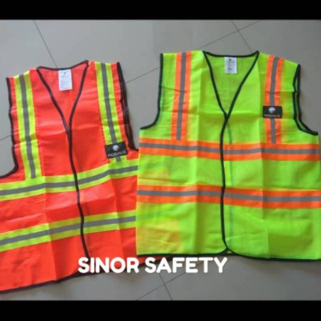 Rompi Safety Kombinasi Polyester HIJAU dan ORANGE Double Scotlite Polyester Safety Vest Rompi