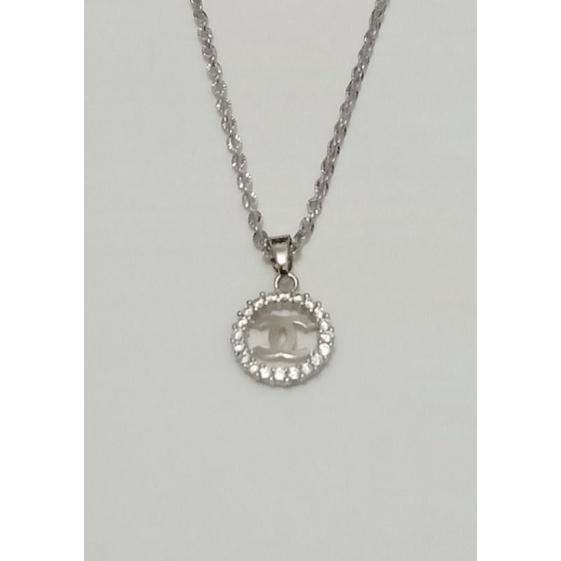 NJJ794. Kalung xuping wanita lapis emas putih silver dgn mata zircon ukuran 45 cm nori