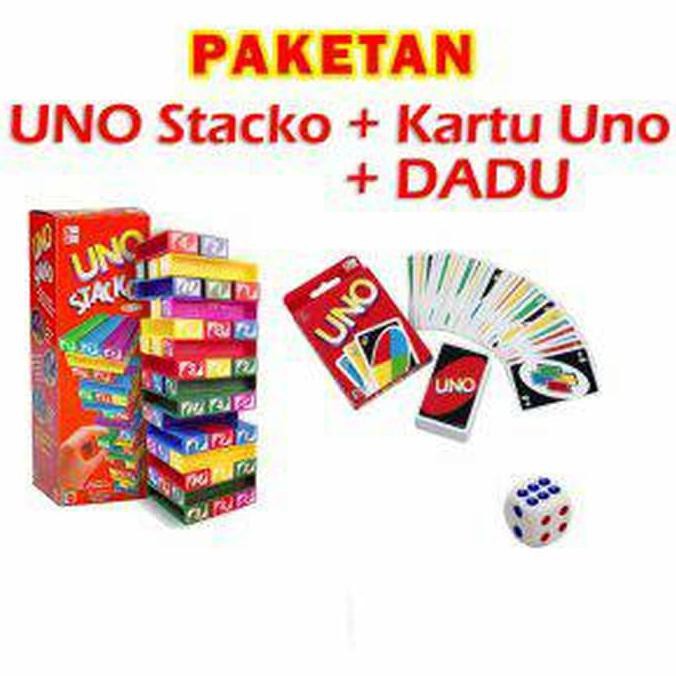 Paketan Uno stacko + Uno Card + Dadu PROMO SPECIAL