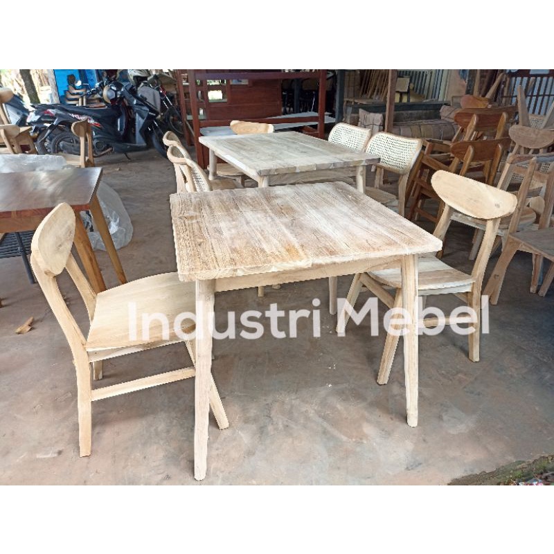 Meja Cafe Jati - Meja Makan Cafe Set - Kursi Cafe Ropan Jepara